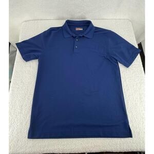 Grand Slam Blue Short‎ Sleeve 3Button Placket Collared Tennis Polo Shirt Large